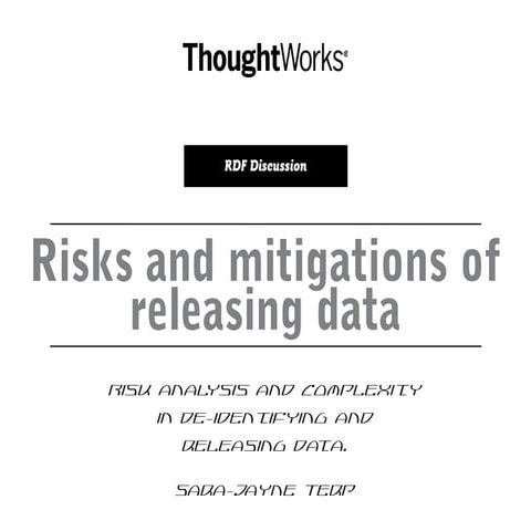 risks and mitigations of releasing data