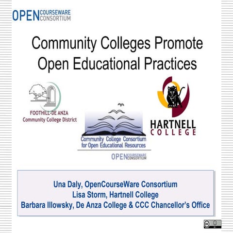 Community Colleges Promoting Open Educational Practices
