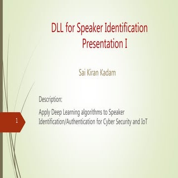 Deep Learning | Speaker Indentification
