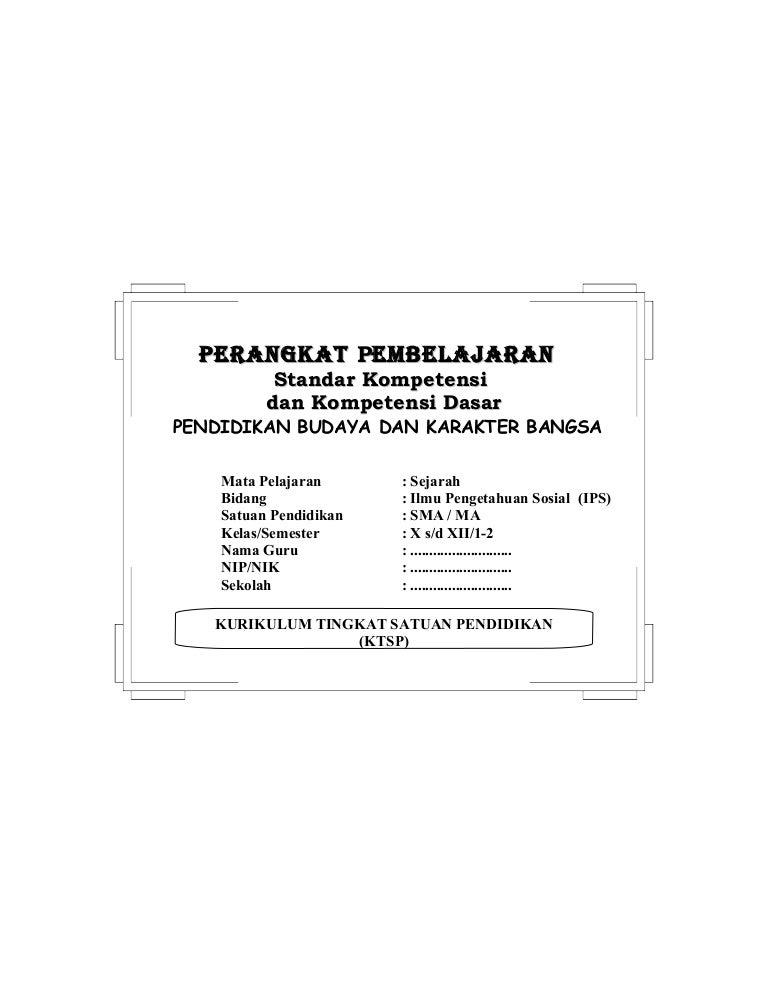 Sk Kd Sejarah Kelas Xii Ips