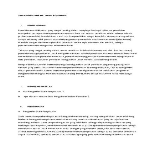 Skala pengukuran dalam penelitian