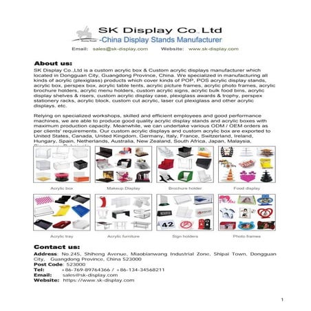 Sk display catalogue 2020- acrylic display stands and acrylic boxes ...