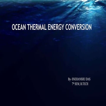 OCEAN THERMAL ENERGY CONVERSION 