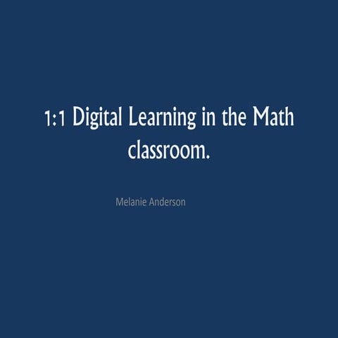 1 to 1 digital learning