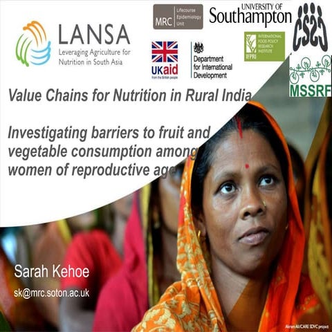 Value Chains for Nutrition in Rural India: investigating barriers among women