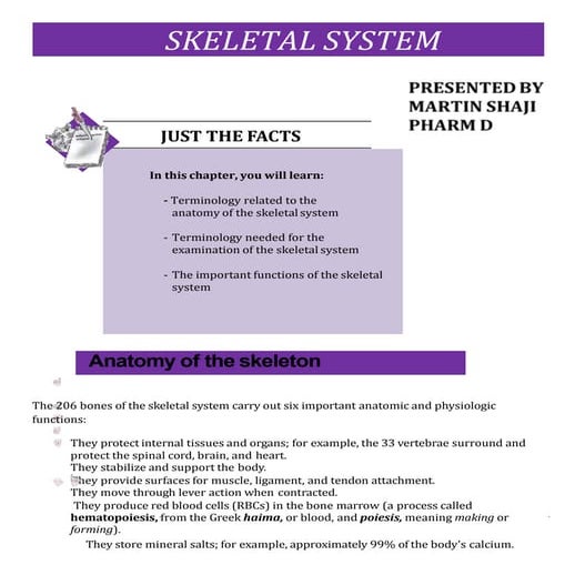 Skeletal system- a brief study