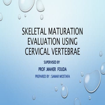 Skeletal maturation evaluation using cervical vertebrae