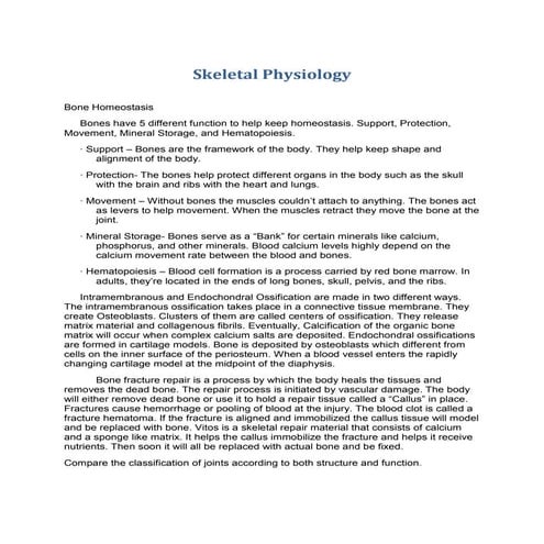 Skeletal physiology