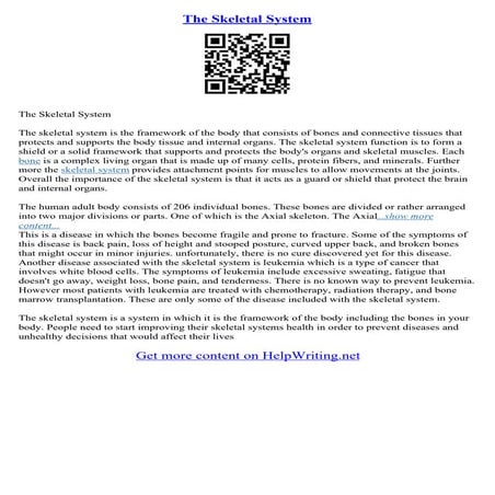 Skeletal System Essay