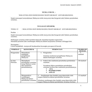 Skema Jawapan  Kertas 3 Sejarah SPM...