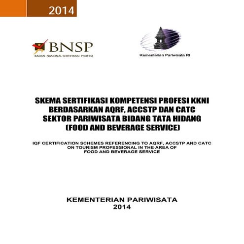 Skema sertifikasi kkni food and    beverage services 2014