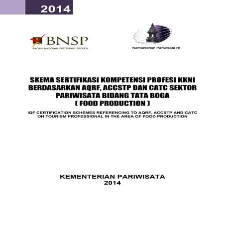 Skema sertifikasi kkni food    production 2014