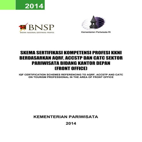 Skema sertifikasi kkni front office    2014