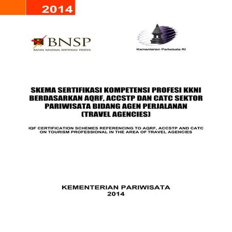 Skema sertifikasi kkni travel    agencies 2014