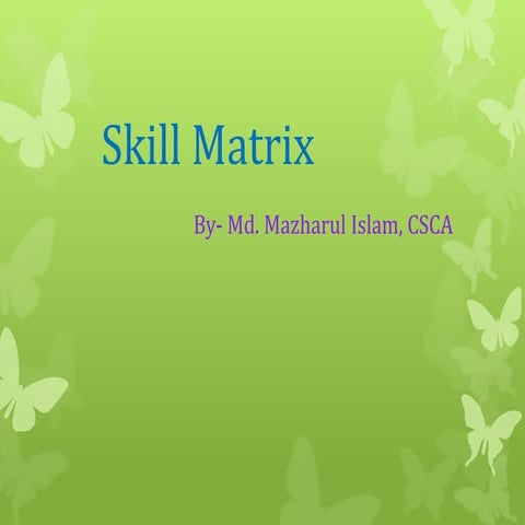 Skill matrix by Md. Mazharul Islam