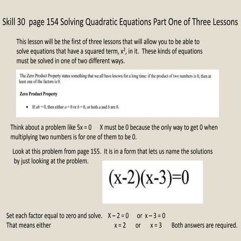 Skill30 solvingquadraticequations