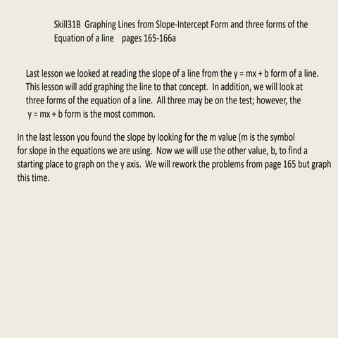 Skill31 b graphinglinesandformsof equations
