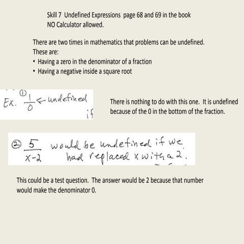 Skill7 undefined expressions