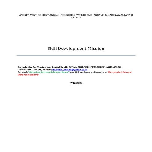 Skill Development Mission