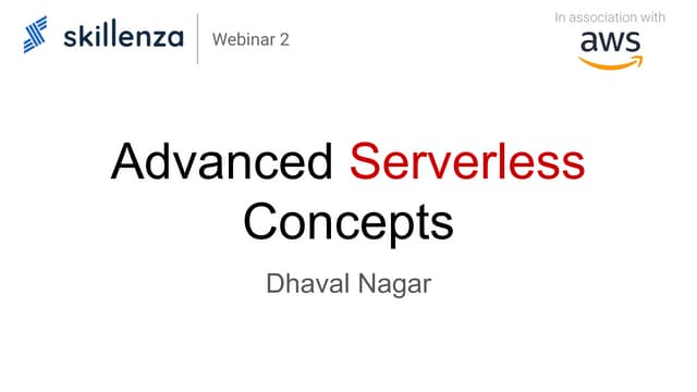Skillenza Build with Serverless Challenge -  Advanced Serverless Concepts