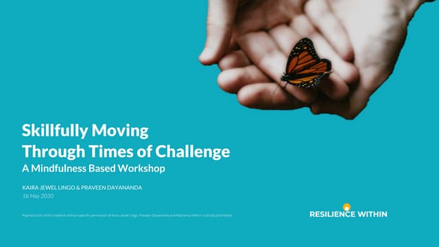 Skillfully Moving Through Times of Challenge - Mindfulness Based Workshop