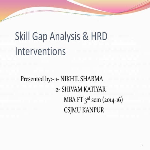 Skill gap and hrd interventions