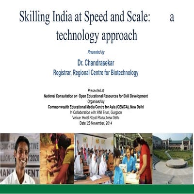 Skilling India at Speed and Scale a Technology Approach by Dr B. Chandrasekhar