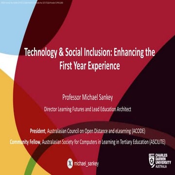 Technology & Social Inclusion: Enhancing the First Year Experience 