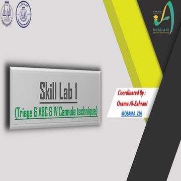 Skill lab   emergency (first aid and iv injection)