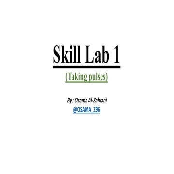 Skill lab 1 (taking pulses)