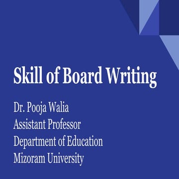 Micro Teaching Skill: Skill of Board Writing
