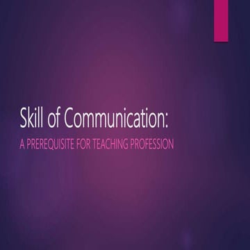 Skill of communication