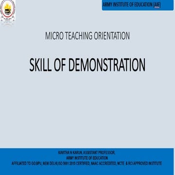 Skill of demonstration