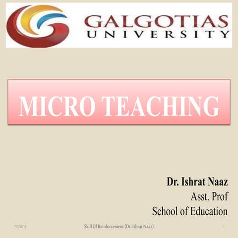 Skill of reinforcement