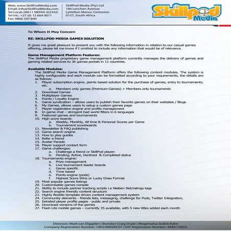 Skill Pod Media Games Solution Int