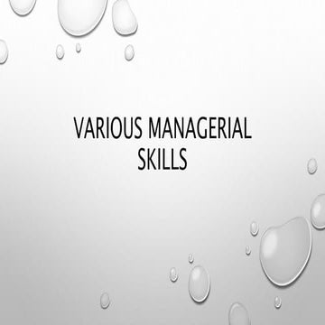 Managerial Skills