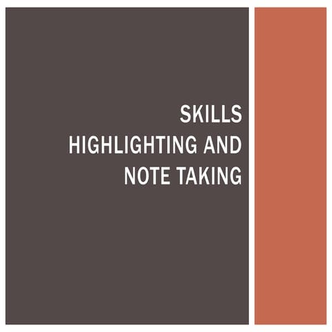 Note taking and note making presentation | PPTX