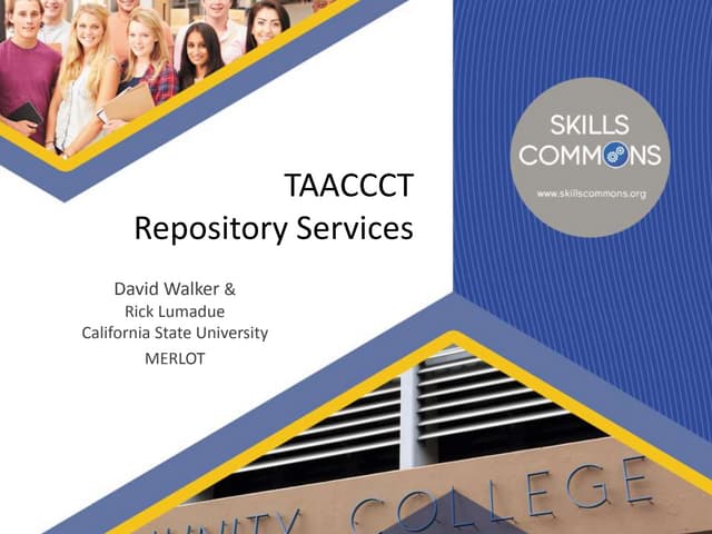 Introduction to TAACCCT Repository Services