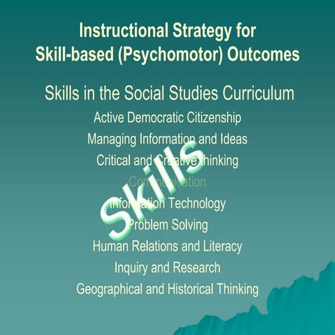 Fostering Skills Outcomes