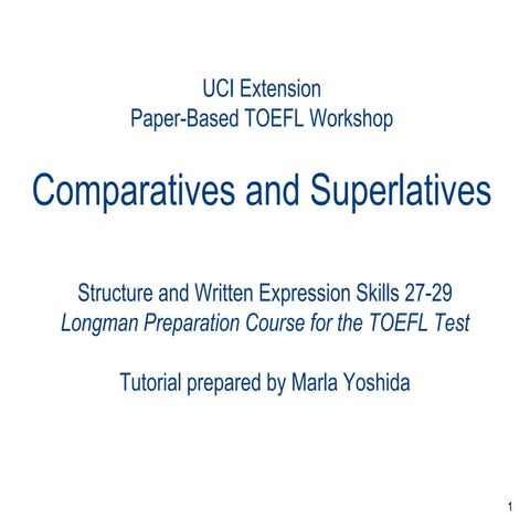 Skills 27 29 comparative and superlatives