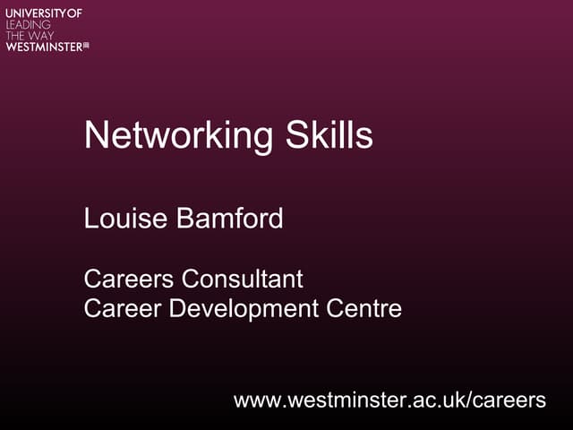 Networking Skills academy may 2014 networking