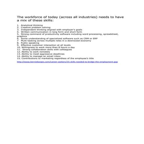 Skills companieswant