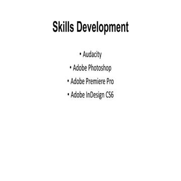 Skills Development Advanced Portfolio 2014