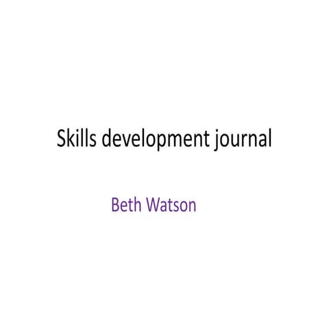 Skills development journal