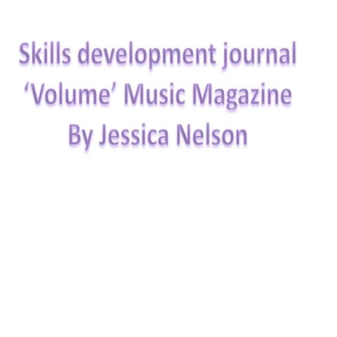 Skills development journal volume