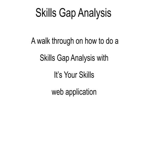 Skills Gap Analysis Using Skills Profiler from Its Your Skills 