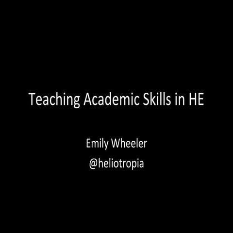 Teaching Academic Skills in HE