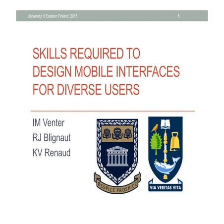 Skills required to desing mobile interfaces for diverse users