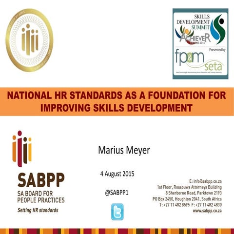 National HR Standards as a Foundation for Improving Skills Development