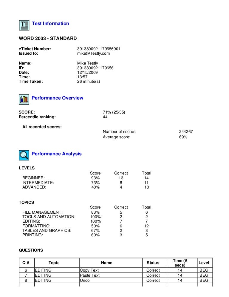 Online test example picture